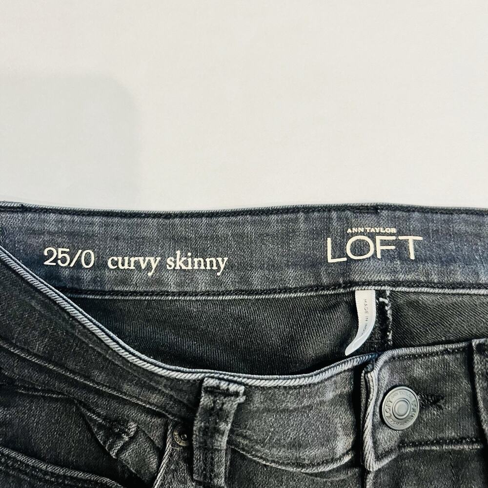 LOFT Women’s Curvy Skinny Jeans Black size 25/0 - Picture 4 of 5